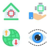 Pack of Tech Flat Icons vector