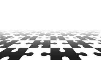 Black and white puzzle. Abstract background with a perspective. Vector illustration.