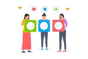 Customer feedback emotion illustration vector