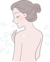 woman splashing water on her body vector