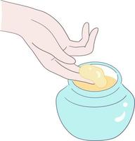 Remove the paste from the bottle by hand vector