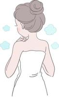 back of woman after bath vector