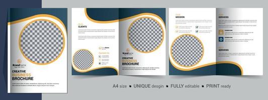 Creative Corporate Modern Business Bifold Brochure Template Design. vector