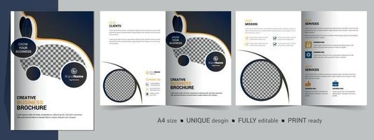 Creative Corporate Modern Business Bifold Brochure Template Design. vector