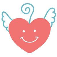 Cute cartoon heart shape angel. vector