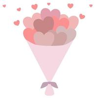 Valentines heart shape flowers Bouquet. vector