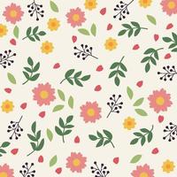 Flat spring floral pattern design. - Vector. vector