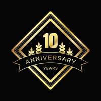 Gradient 10th anniversary and birthday. - Vector. vector