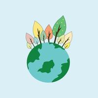 World day Earth day concept illustration environmentally friendly concept environment day conservation of the world vector