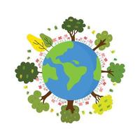 World day Earth day concept illustration environmentally friendly concept environment day conservation of the world vector