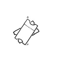 vector de icono de billete dibujado a mano. símbolo de boleto de rifa de línea vector de estilo doodle