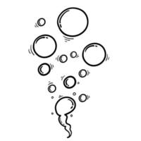 water bubble illustration with hand drawn doodle cartoon style vector