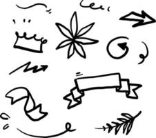 vector de ilustración de colección de elementos de doodle dibujado a mano