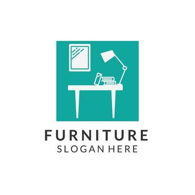 furniture vintage color emblem icon logo vector illustration template design