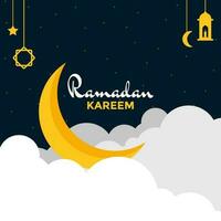 Illustration vector graphic of Blessing of Ramadan Kareem. Perfect for Ramadan poster, card, template, etc.