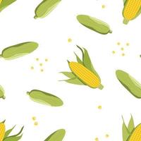 Ear of corn Seamless pattern swatch. Corn on the cob. vector