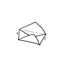 hand drawn Email icon. Envelope Mail services. Contacts message send letter isolated doodle vector