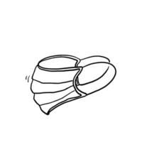 ilustración de máscara médica dibujada a mano con fondo aislado de vector de estilo de dibujos animados de garabato