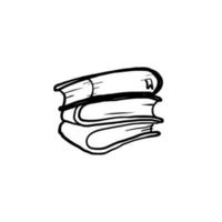 hand drawn Book icon set in thin line style doodle style vector