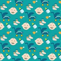 childish seamless pattern with cute baby funny vector flat design background illustration