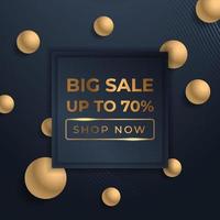 mega banners de ventas flash con oro negro para ventas vector