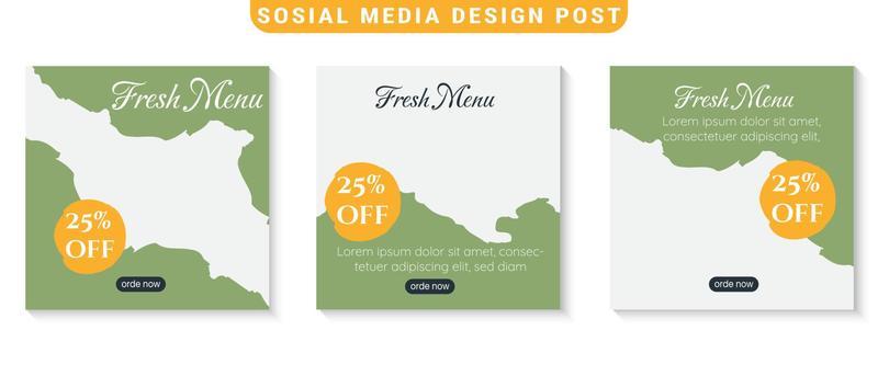 food and restaurant menu banner social media post. set of editable social media template for promotion.