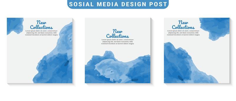 Set of minimal editable social media post templates