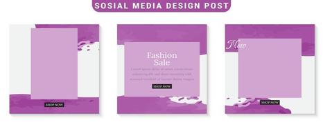 Fashion sale social media post template vector