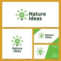 diseño de logotipo de ideas de naturaleza y diseño de automóviles de negocios vector