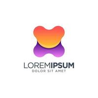 Letter X logo with gradient vector