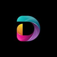 Letter d logo with gradient vector