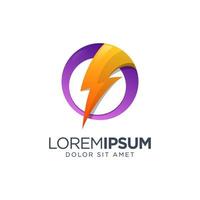 Lightning power logo with gradient vector