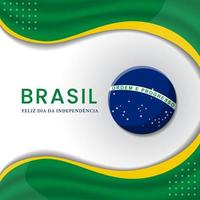 Independence day of brazil illustration with artistic flag design vector