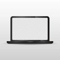 realistic vector of black blank laptop computer design