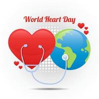 World health day illustration with stethoscope background vector