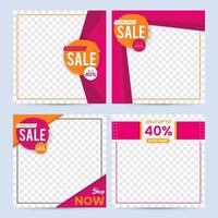 Social media sale promotion post template vector