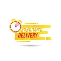 express delivery badge with stopwatch icon template vector