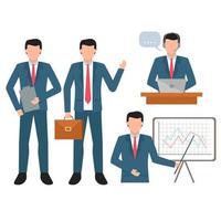 business people character with different poses vector