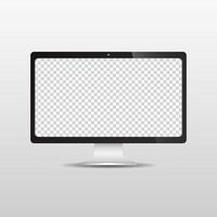 vector realista de diseño de computadora de monitor en blanco