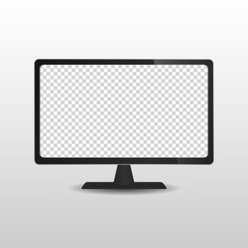 Blank monitor computer realistic design vector