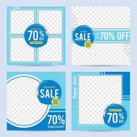 Social media sale promotion post template vector