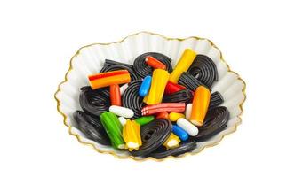 Colored chewy liquorice candy. Photo