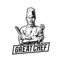 chef logo template design vector