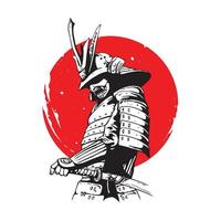 ilustración de guerrero samurai vector