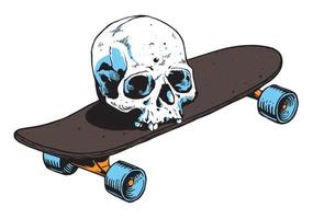 skull skateboard illustration vector