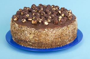 Homemade cake with hazelnuts and chocolate. photo