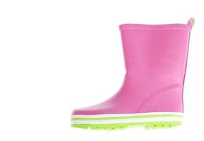 Children's pink rubber boots for walking. photo