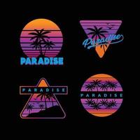 retro beach logo set design vector