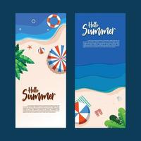 summer holiday illustration for banner, poster design vector