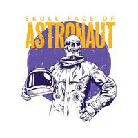 astronaut with skull face illustration vector